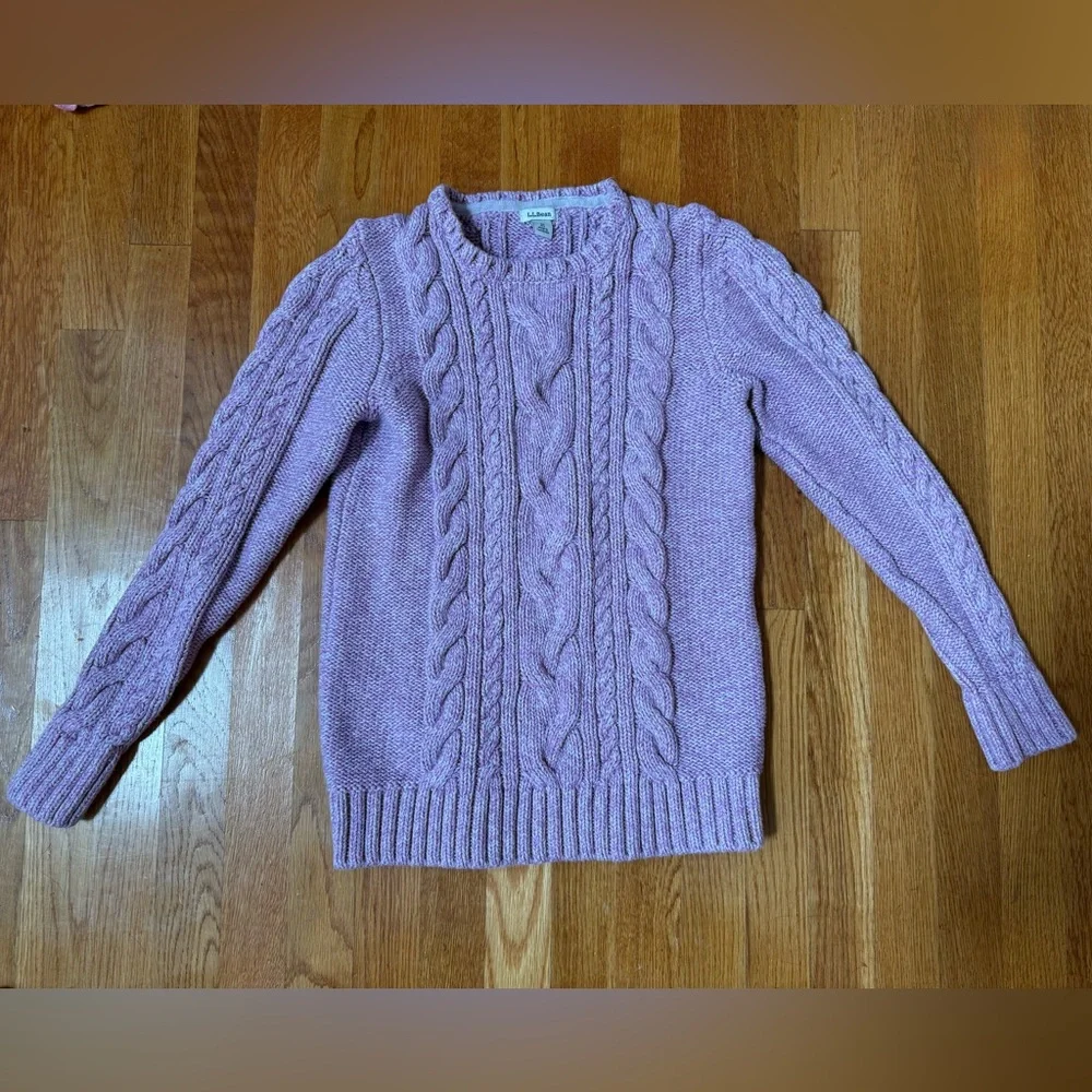 L.L. Bean Double L cable knit sweater - Picture 2 of 4